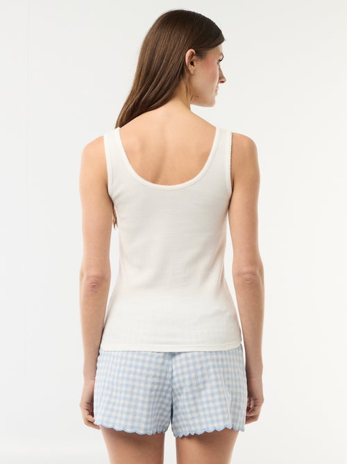 Completo pigiama corto a quadretti - 2 pezzi - Kiabi