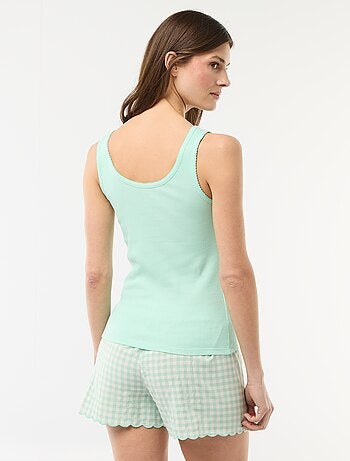 Completo pigiama corto a quadretti - 2 pezzi