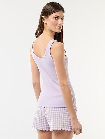 Completo pigiama corto a quadretti - 2 pezzi