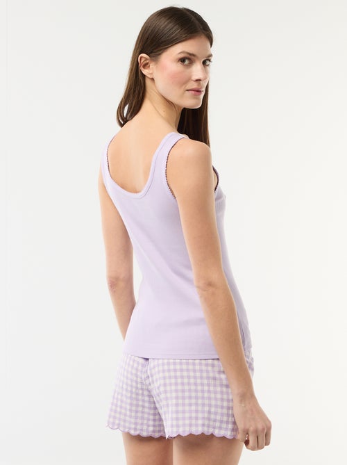 Completo pigiama corto a quadretti - 2 pezzi - Kiabi