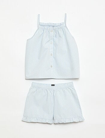 Completo pigiama corto a quadretti Vichy - 2 pezzi