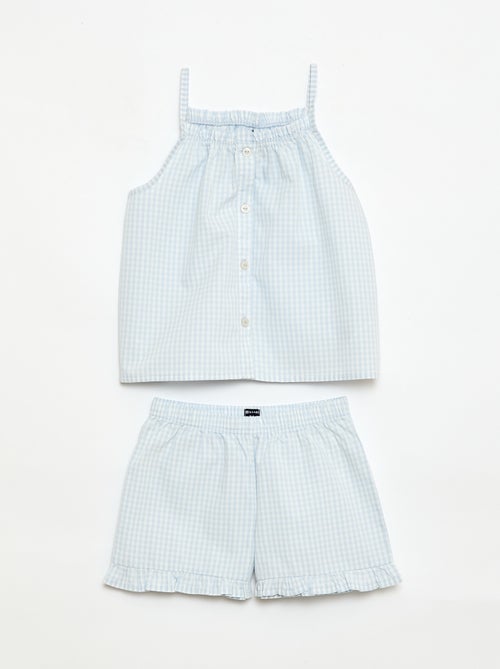 Completo pigiama corto a quadretti Vichy - 2 pezzi - Kiabi
