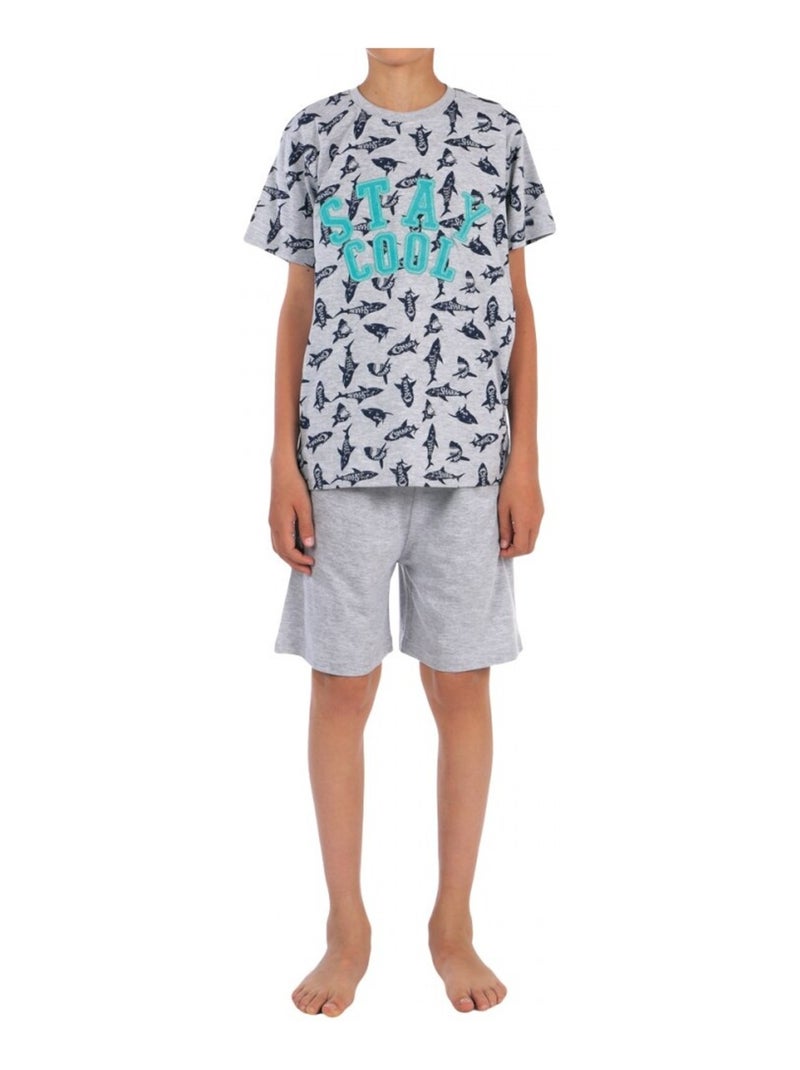 Completo pigiama corto bambino Grigio - Kiabi