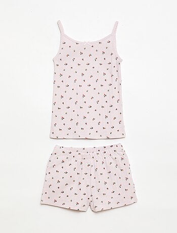Completo pigiama corto canotta + shorts a fantasia - 2 pezzi
