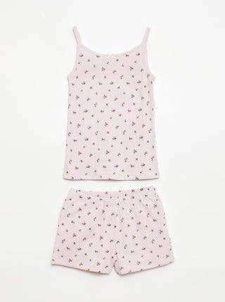 Completo pigiama corto canotta + shorts a fantasia - 2 pezzi