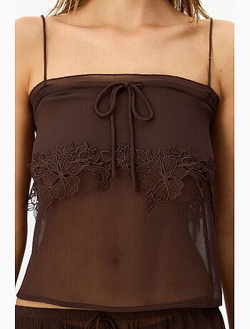Completo pigiama corto in chiffon e pizzo jasmin penti