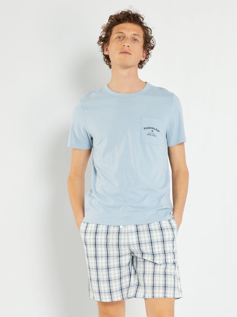 Completo pigiama corto in jersey - 2 pezzi BLU - Kiabi