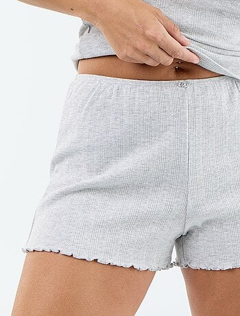 Completo pigiama corto in maglia pointelle - 2 pezzi
