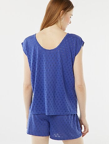 Completo pigiama corto in pointelle shorts + t-shirt - 2 pezzi
