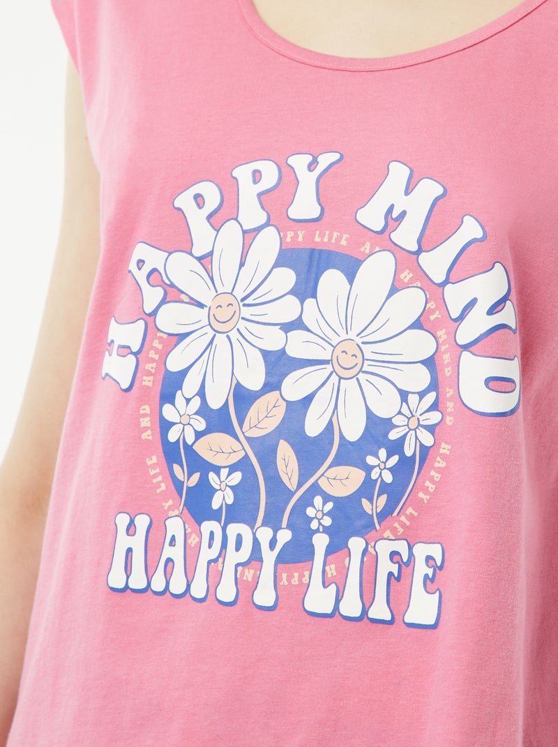 Completo pigiama corto in pointelle shorts + t-shirt - 2 pezzi ROSA - Kiabi