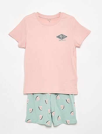 Completo pigiama corto short + t-shirt - 2 pezzi