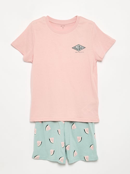 Completo pigiama corto short + t-shirt - 2 pezzi - Kiabi