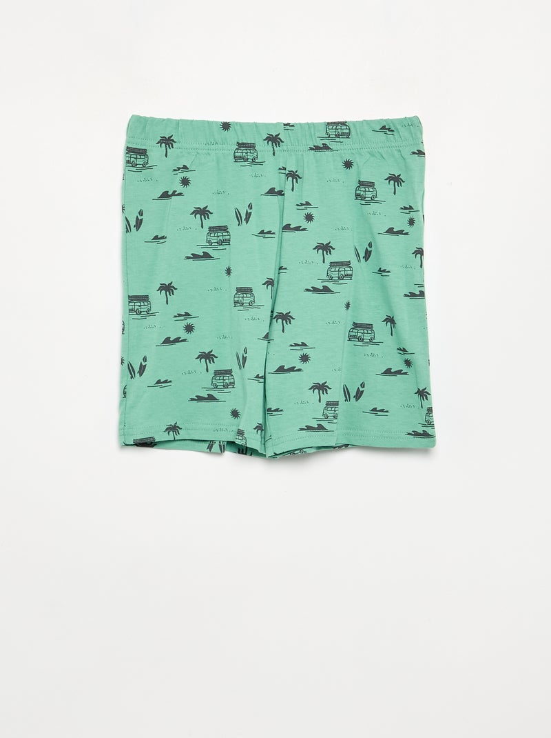 Completo pigiama corto short + t-shirt - 2 pezzi Verde - Kiabi
