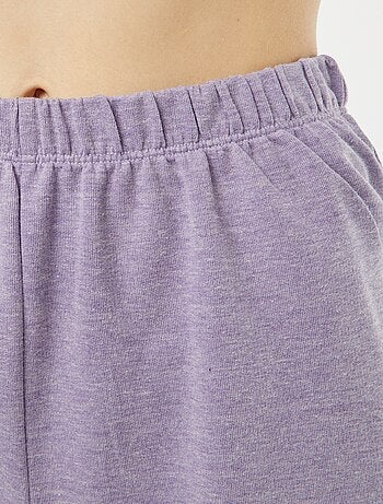 Completo pigiama corto shorts + t-shirt con ricami - 2 pezzi