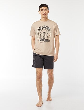 Completo pigiama corto shorts + t-shirt 'Fast and Furious' - 2 pezzi