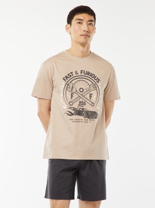 Completo pigiama corto shorts + t-shirt 'Fast and Furious' -  2 pezzi