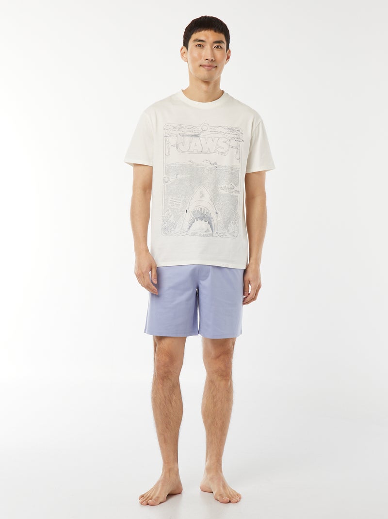 Completo pigiama corto shorts + t-shirt 'Lo Squalo' -  2 pezzi BIANCO - Kiabi
