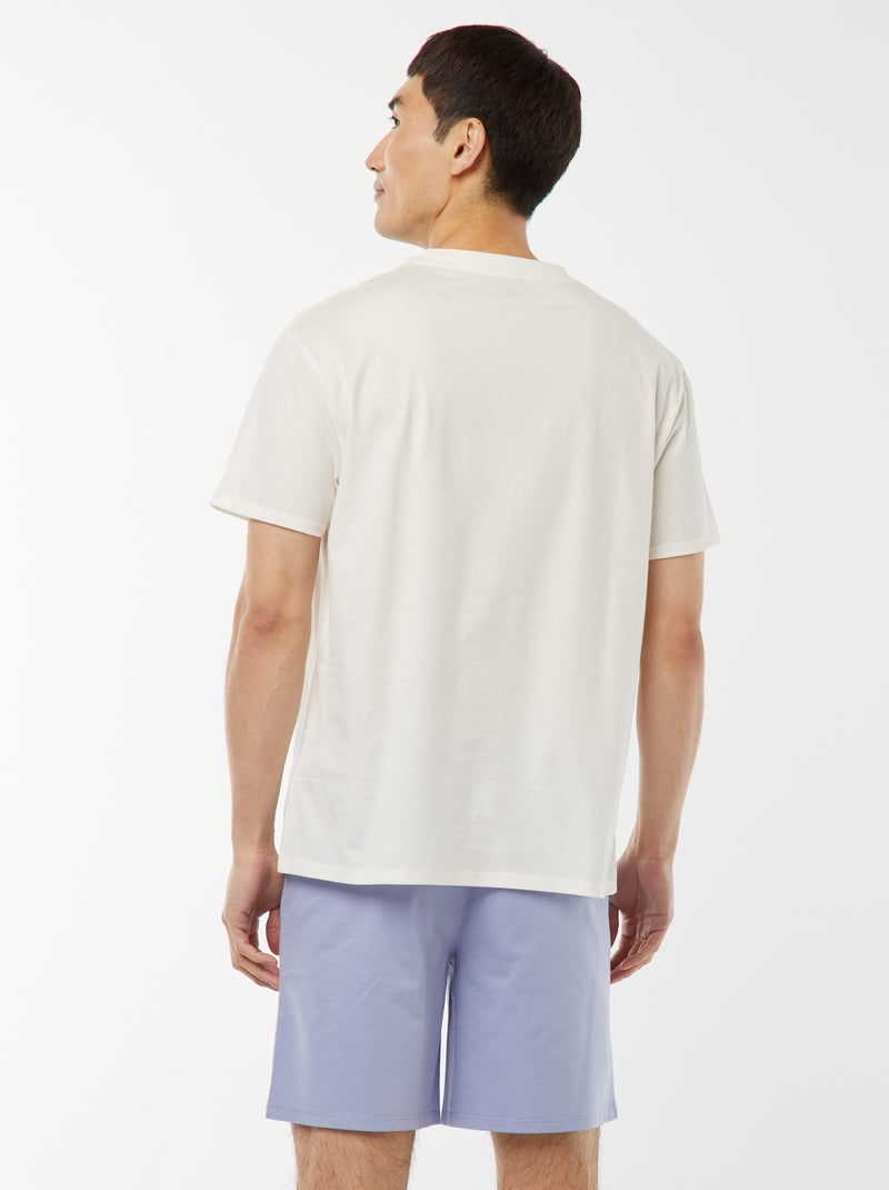 Completo pigiama corto shorts + t-shirt 'Lo Squalo' -  2 pezzi BIANCO - Kiabi