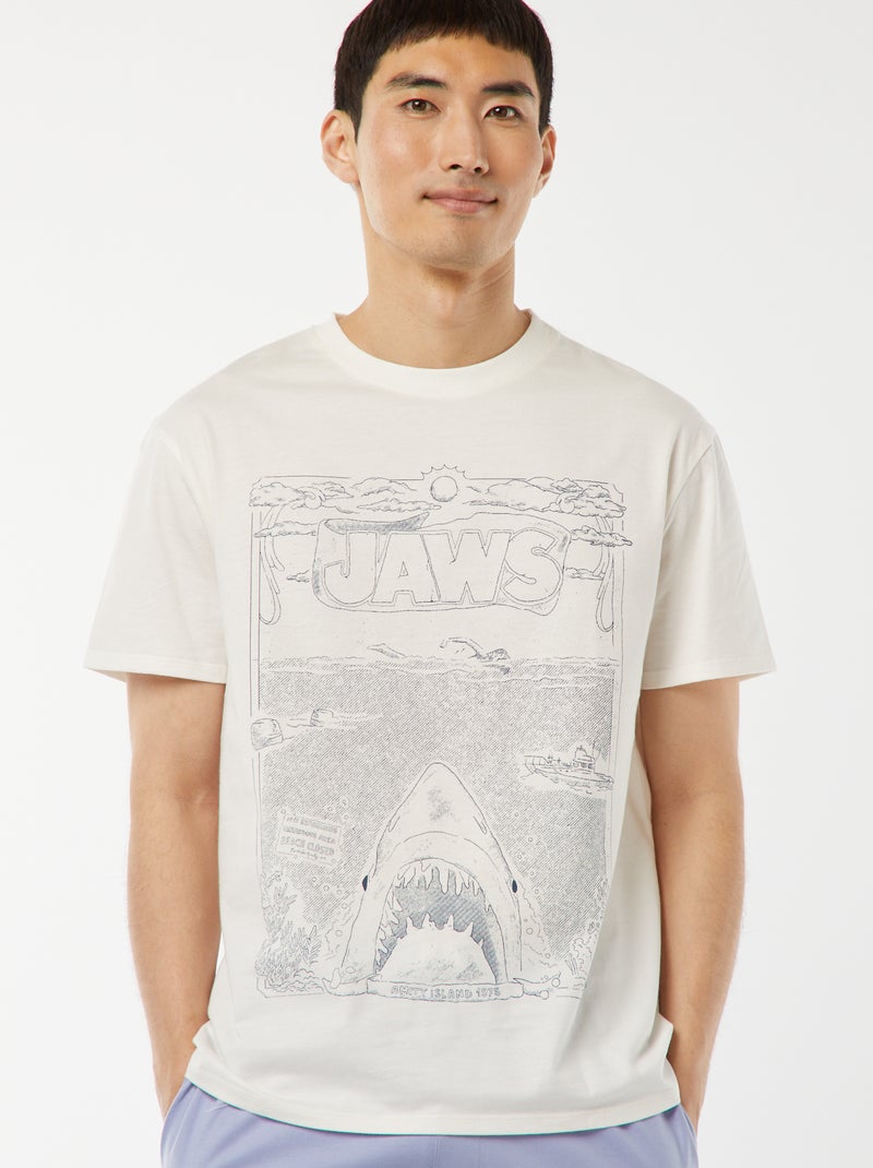 Completo pigiama corto shorts + t-shirt 'Lo Squalo' -  2 pezzi BIANCO - Kiabi