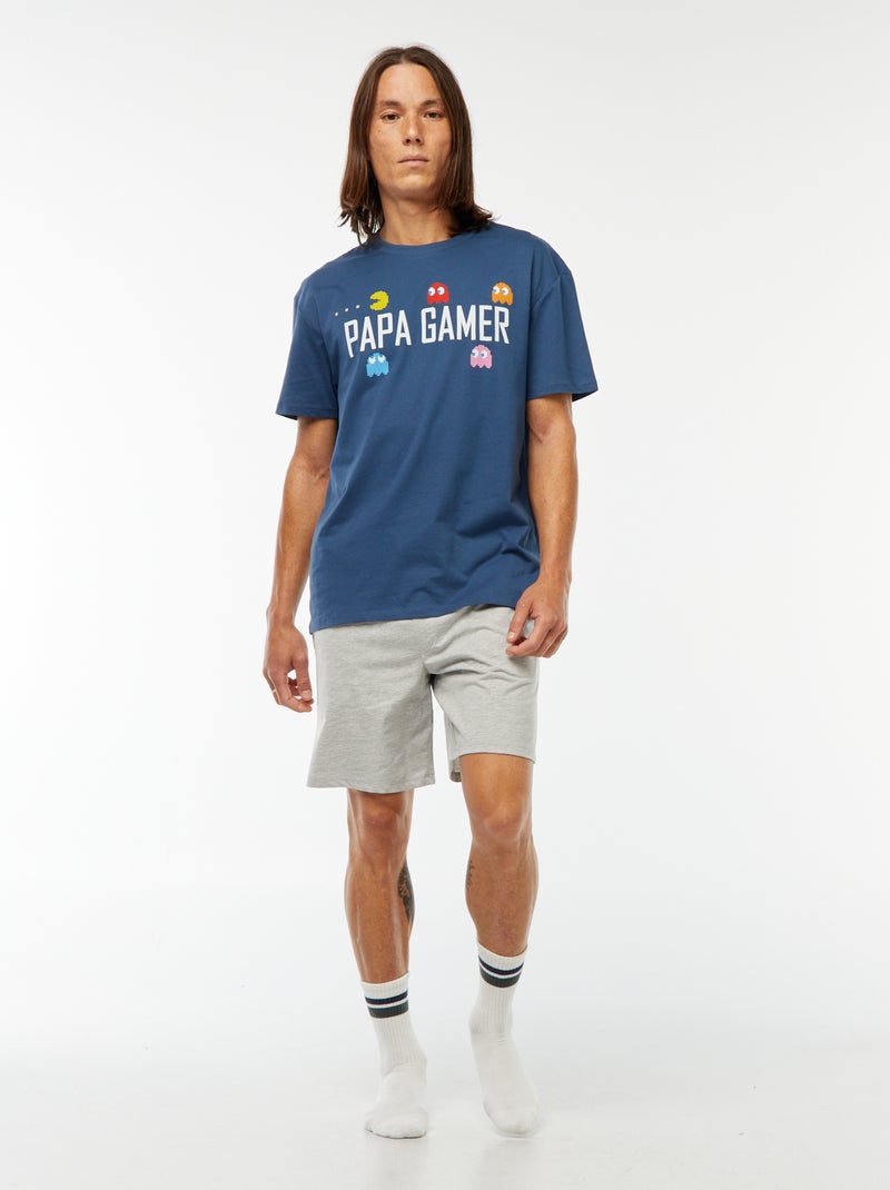 Completo pigiama corto shorts + t-shirt 'PAC-MAN' BLU - Kiabi