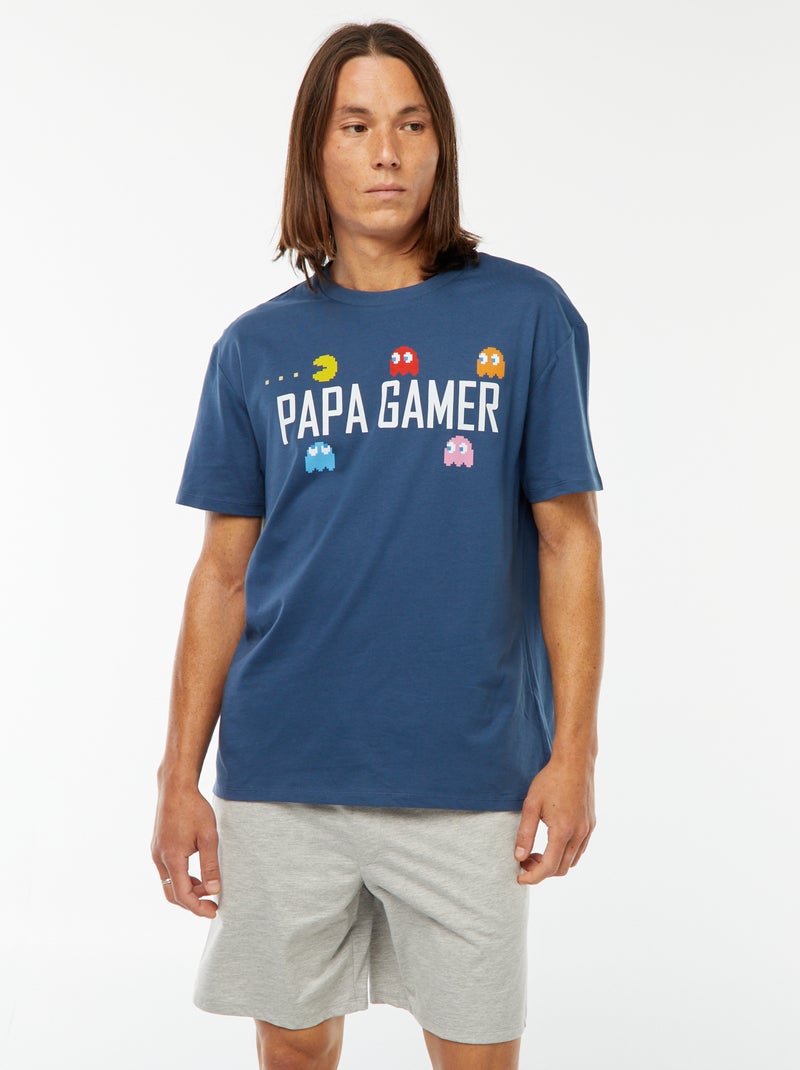 Completo pigiama corto shorts + t-shirt 'PAC-MAN' BLU - Kiabi