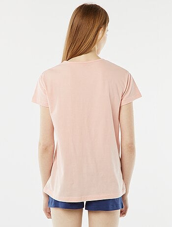 Completo pigiama corto shorts + t-shirt stampata - 2 pezzi