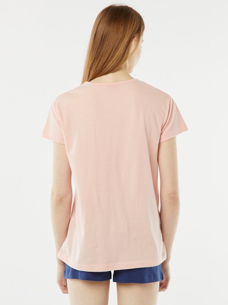 Completo pigiama corto shorts + t-shirt stampata - 2 pezzi ROSA - Kiabi