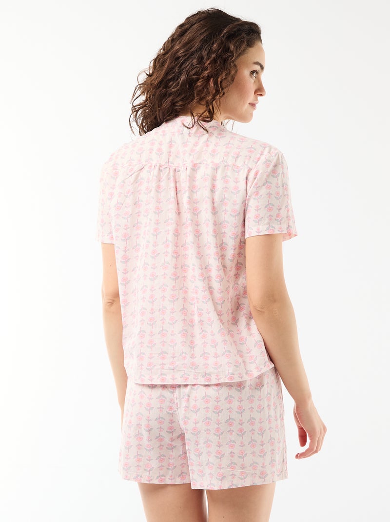 Completo pigiama corto stampato - 2 pezzi Rosa - Kiabi