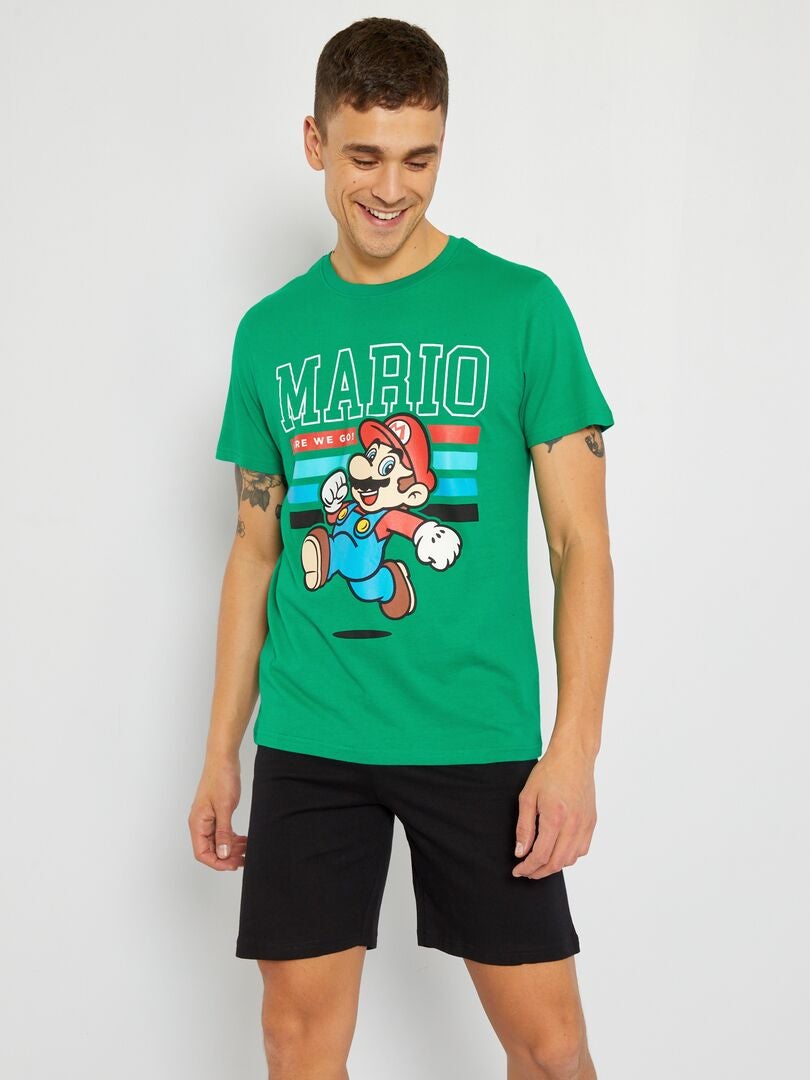 Completo pigiama corto 'Super Mario' verde/nero - Kiabi
