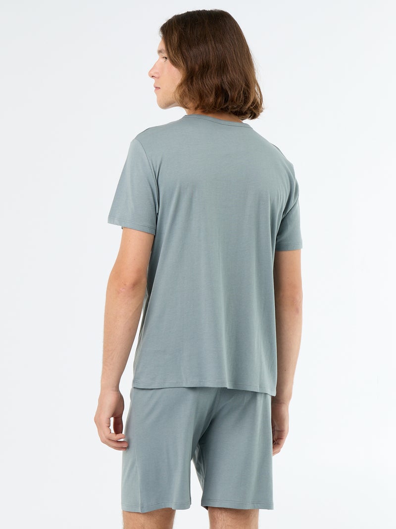 Completo pigiama corto t-shirt + pantaloncini - 2 pezzi Blu - Kiabi