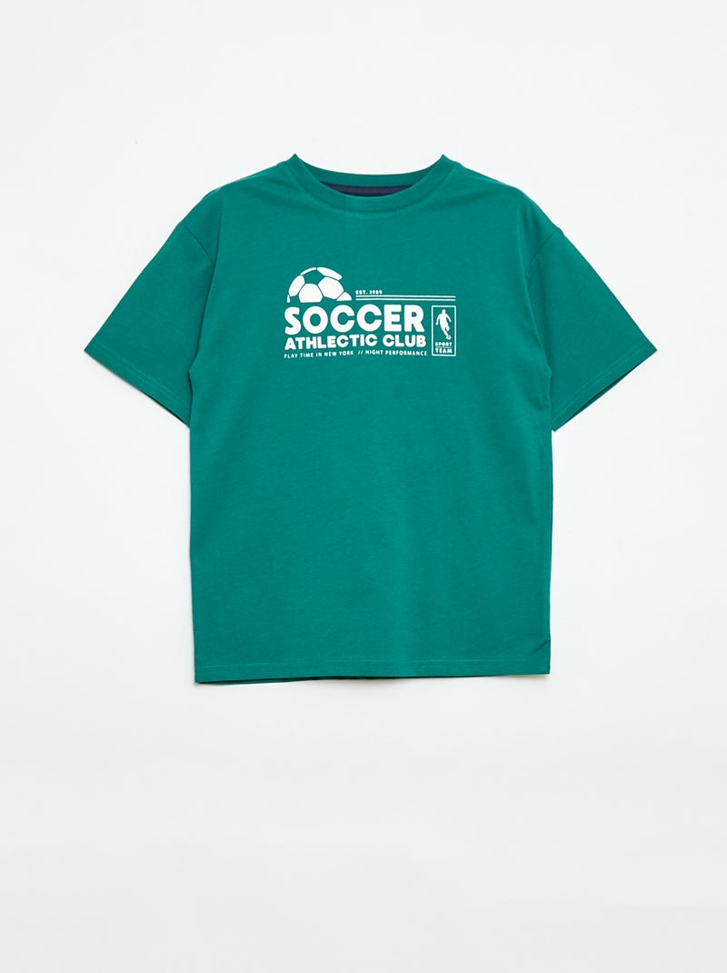 Completo pigiama corto t-shirt + pantaloncini - 2 pezzi Verde - Kiabi