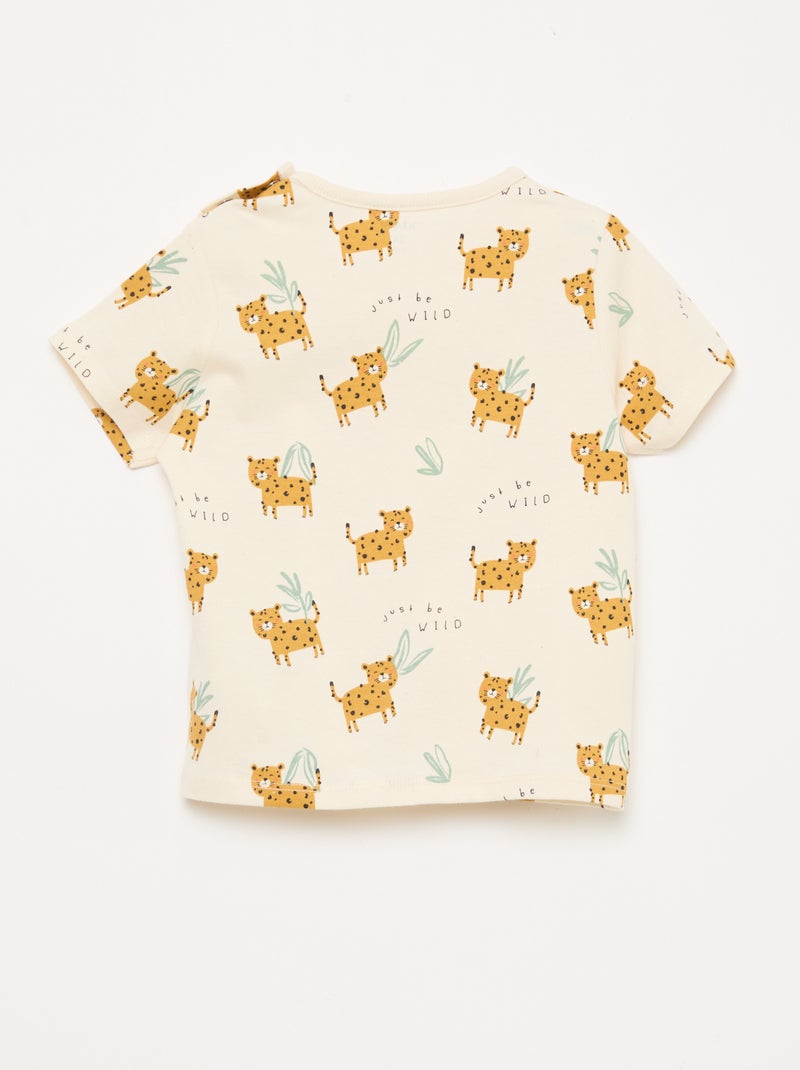 Completo pigiama corto t-shirt + short - 2 pezzi Beige - Kiabi
