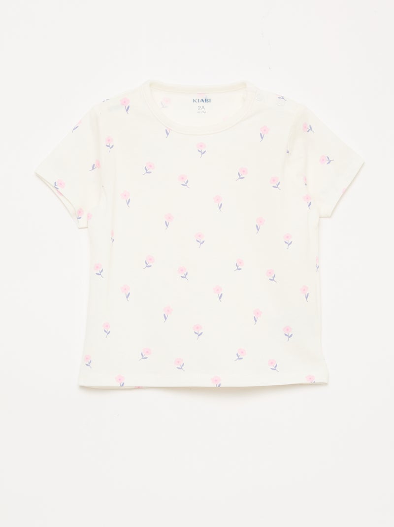 Completo pigiama corto t-shirt + short - 2 pezzi Bianco - Kiabi