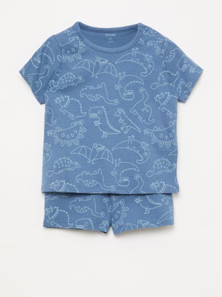 Completo pigiama corto t-shirt + short - 2 pezzi
