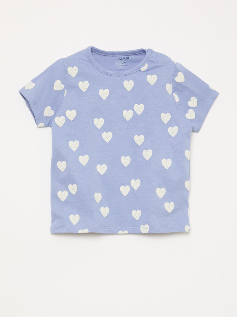 Completo pigiama corto t-shirt + short - 2 pezzi Blu - Kiabi