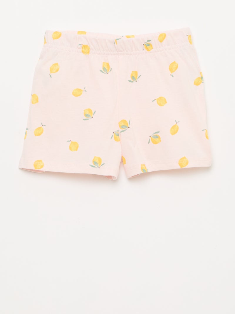 Completo pigiama corto t-shirt + short - 2 pezzi Rosa - Kiabi