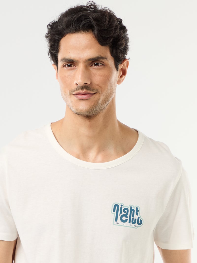 Completo pigiama corto t-shirt + shorts - 2 pezzi Bianco - Kiabi