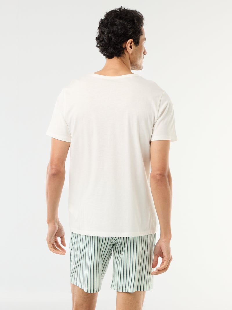 Completo pigiama corto t-shirt + shorts - 2 pezzi Bianco - Kiabi