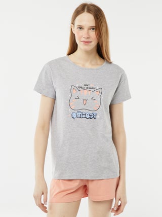 Completo pigiama corto t-shirt + shorts - 2 pezzi