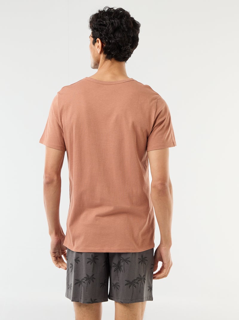 Completo pigiama corto t-shirt + shorts - 2 pezzi Marrone - Kiabi