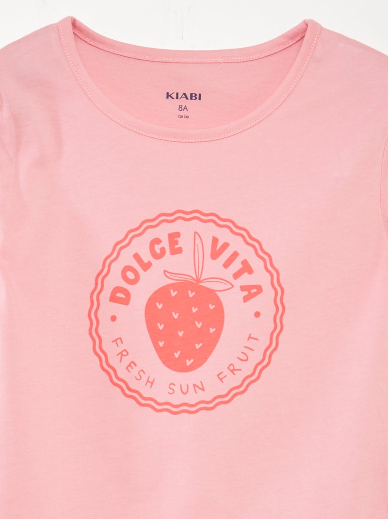 Completo pigiama corto t-shirt + shorts - 2 pezzi ROSA - Kiabi