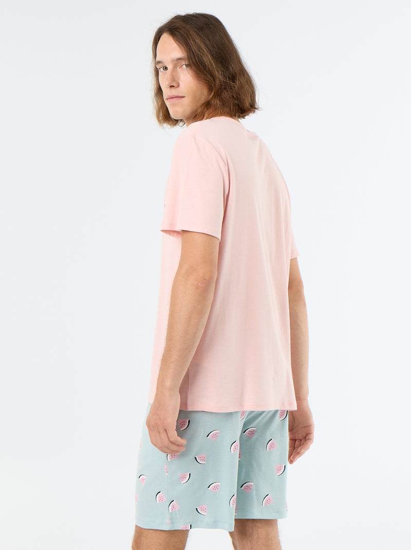 Completo pigiama corto t-shirt + shorts - 2 pezzi Rosa - Kiabi