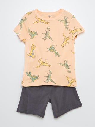 Completo pigiama corto t-shirt + shorts con stampe - 2 pezzi