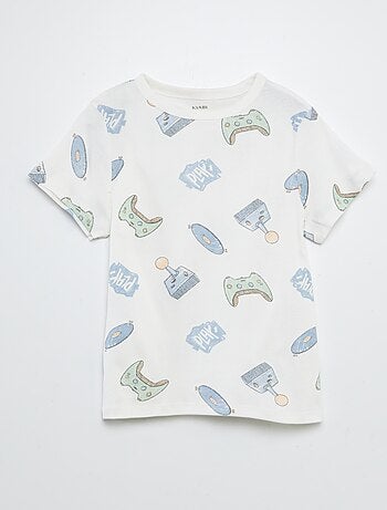 Completo pigiama corto t-shirt + shorts con stampe - 2 pezzi