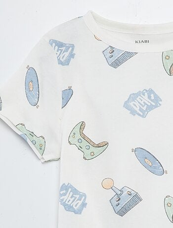 Completo pigiama corto t-shirt + shorts con stampe - 2 pezzi