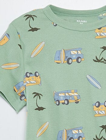 Completo pigiama corto t-shirt + shorts con stampe - 2 pezzi