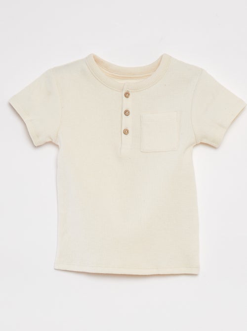 Completo pigiama corto t-shirt + shorts in maglia goffrata - 2 pezzi - Kiabi