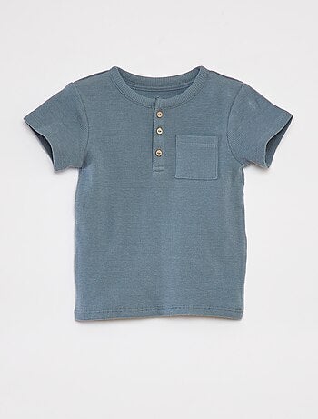 Completo pigiama corto t-shirt + shorts in maglia goffrata - 2 pezzi
