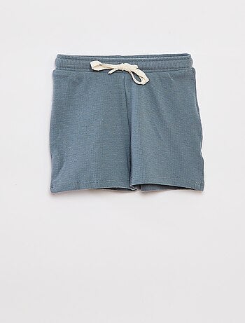Completo pigiama corto t-shirt + shorts in maglia goffrata - 2 pezzi