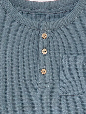 Completo pigiama corto t-shirt + shorts in maglia goffrata - 2 pezzi